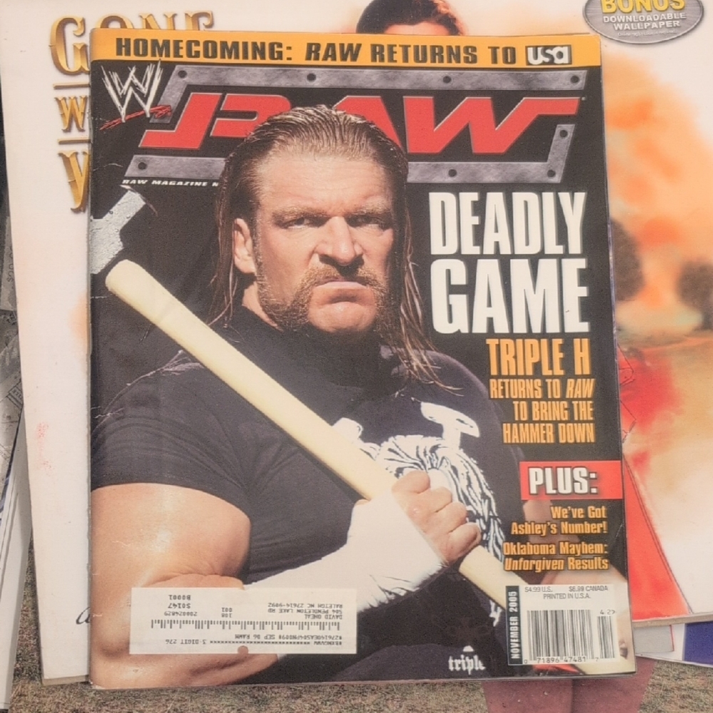 WWE Raw Magazine Triple H Deadly Game W/ Ashley Massaro Poster November 2005